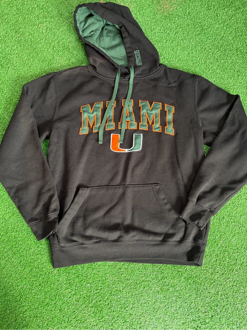 Colosseum Black Miami Pullover Hoodie with Green & Orange Accents